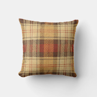Höst Plaid Varm Terrakotta Herringbone Rutig Kudde