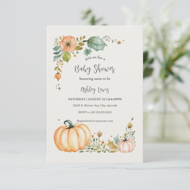 Höst Pumpa Baby shower inbjudningar (Stående Fram)