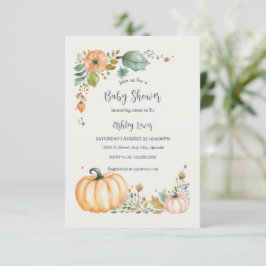 Höst Pumpa Baby shower inbjudningar
