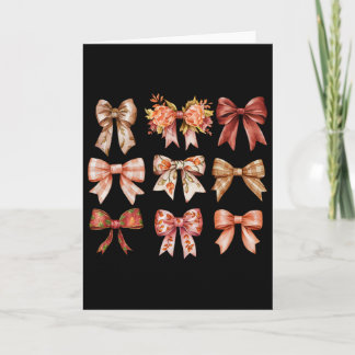 Höst Pumpa Båge Coquette Höstlöv Thanksgiving Kort