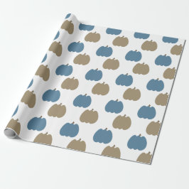 Höst Pumpa Blå Beige Presentpapper