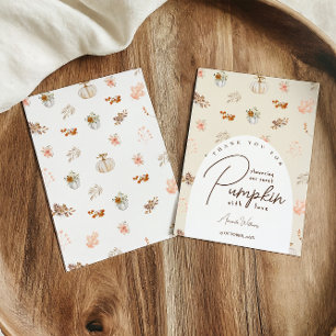 Höst Pumpa Blad Blommor Baby Shower Tack Kort