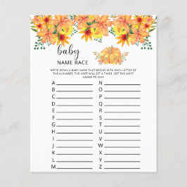 Höst pumpa blommande baby namntävling spel