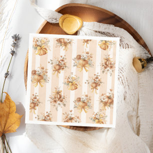 Höst Pumpa Blommig Båge Baby Shower Servetter