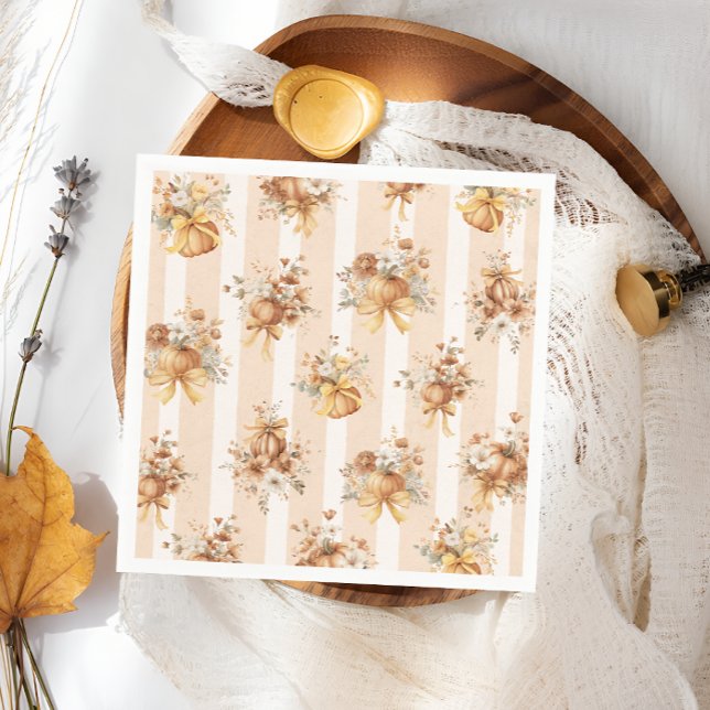 Höst Pumpa Blommig Båge Baby Shower Servetter (Skapare uppladdad)