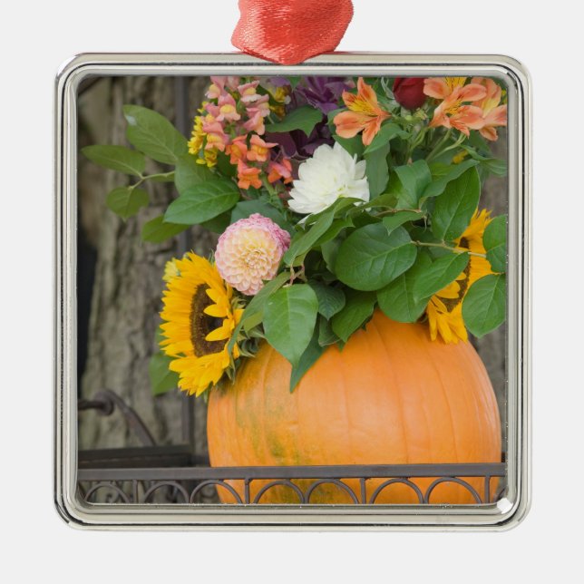 Höst Pumpa Bouquet Julgransprydnad Metall (Framsidan)