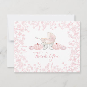 Höst Pumpa Chinoiserie Baby Shower Inbjudan, Tack Kort