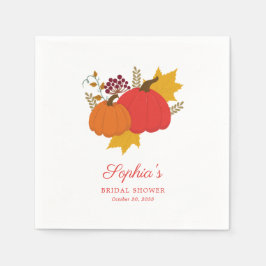 Höst Pumpa Elegant Bröllopsdusch Skrift Pappersservett
