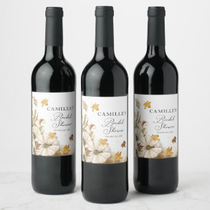 Höst Pumpa Eleganta Bröllopsdusch Vin Etiketter