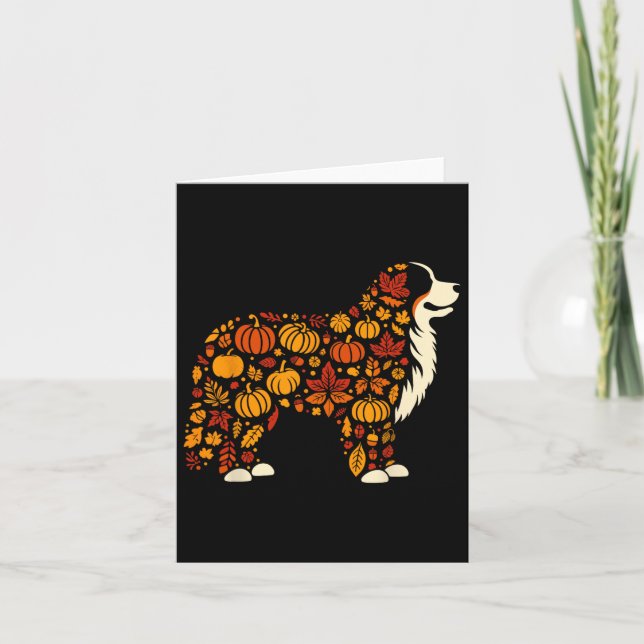 Höst Pumpa Fall Berner Sennenhund Tackgivelse Kort (Framsida)