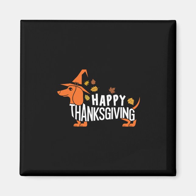 Höst Pumpa Fall Dachshund Tacksgiving Kvinnor  Magnet (Framsidan)
