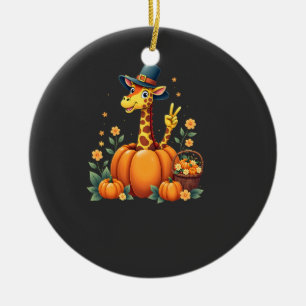 Höst Pumpa Fall Giraff Tacksgiving Kvinnor Mig Julgransprydnad Keramik