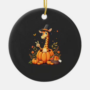 Höst Pumpa Fall Giraff Tacksgiving Kvinnor Mig Julgransprydnad Keramik