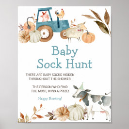 Höst Pumpa Gård Djur Baby Strumpa Jakt  Poster