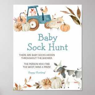 Höst Pumpa Gård Djur Baby Strumpa Jakt Poster