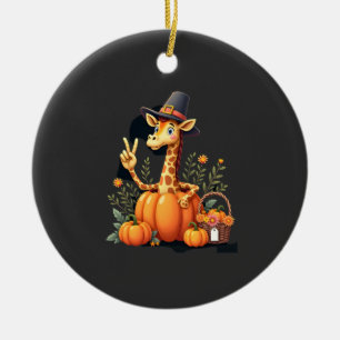 Höst Pumpa Höst Giraff Tacksgiving Kvinnor Mig Julgransprydnad Keramik