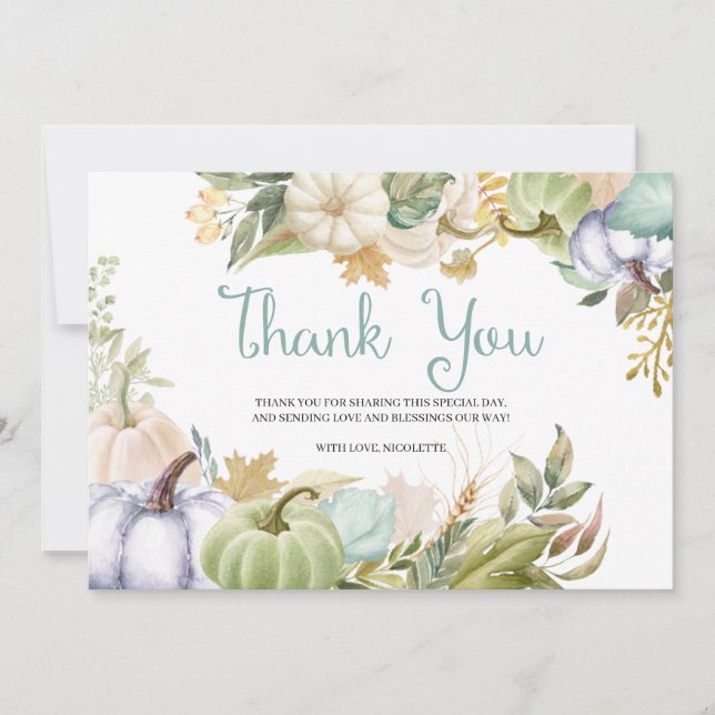 Höst Pumpa Höst Tacksamhetskort Tack Kort (Framsida)