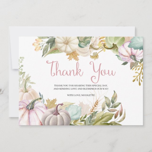 Höst Pumpa Höst Tacksamhetskort Tack Kort (Framsida)