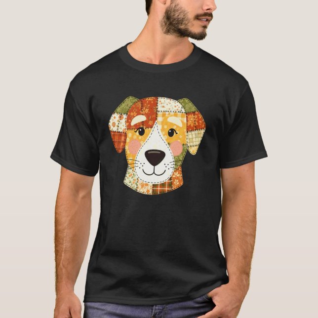 Höst Pumpa Hund Höst Skörd Halloween T Shirt (Framsida)