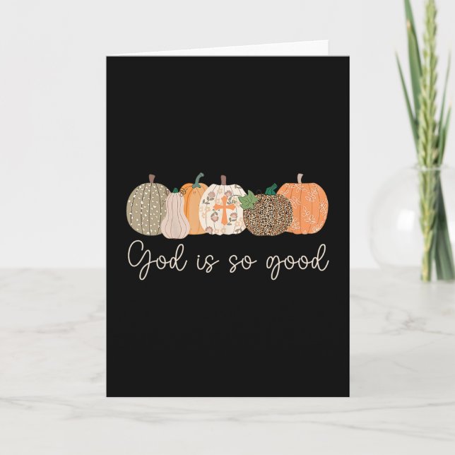 Höst Pumpa Kristna Tacksgiving Tro Gud Är Kort (Framsida)