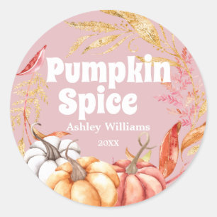Höst Pumpa Krydda Höst Rosa Runt Klistermärke