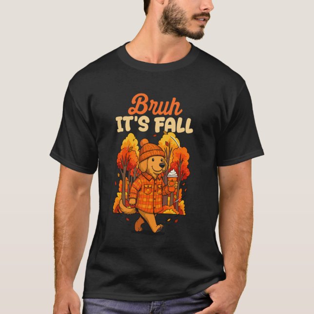 Höst Pumpa Krydda Hund Mysig Höst Kaffe Vibbar T Shirt (Framsida)