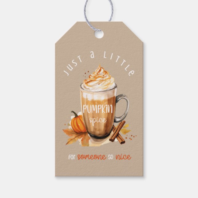 Höst Pumpa Krydda Någon Trevlig Tacksgiving Tjänst Presentetikett (Framsidan)