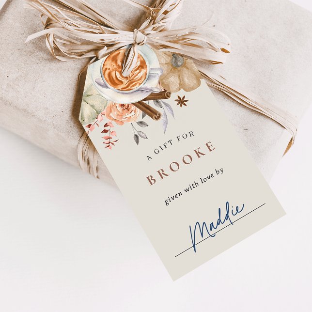 Höst Pumpa Kryddig Baby Shower Display Presentetikett (Skapare uppladdad)