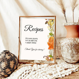 Höst Pumpa Lämna dina recept Bröllopsdusch Poster