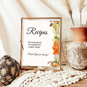 Höst Pumpa Lämna dina recept Bröllopsdusch Poster