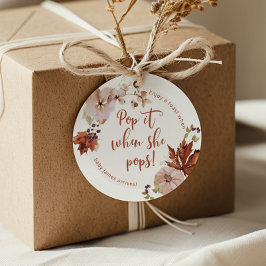 Höst  pumpa Poppa den när hon poppar baby shower Gåvor Etiketter