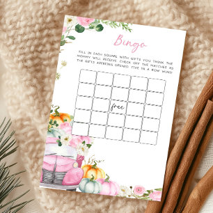 Höst Pumpa Rosa Lastbil Baby Shower Bingo Spel