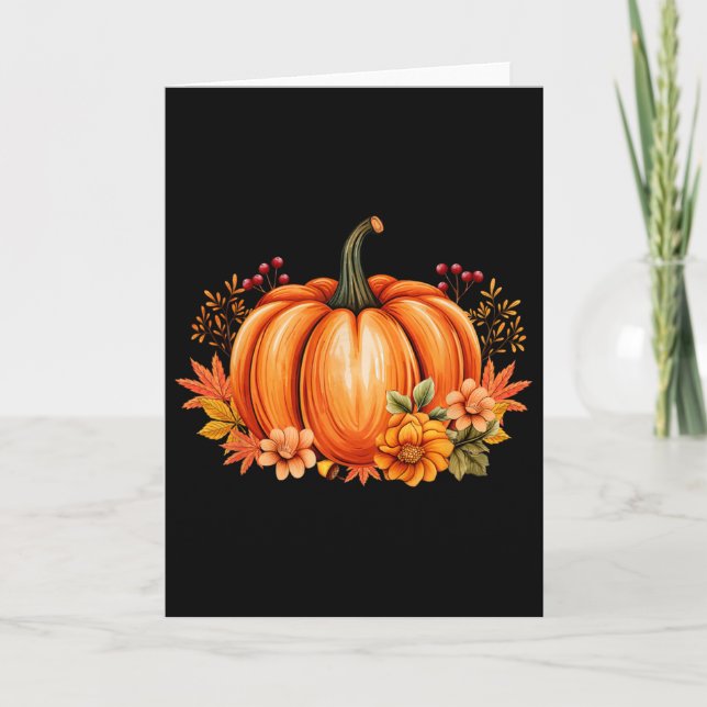 Höst Pumpa Säsong Retro Halloween Höst Tack Kort (Framsida)
