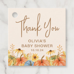 Höst Pumpa Solros Baby Shower Gåvor Etiketter