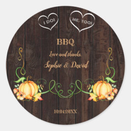 Höst Pumpa Strängljus Gammal Lada JAG GÖR BBQ Runt Klistermärke