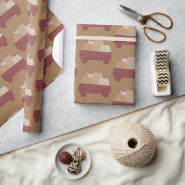 Höst Pumpa Vagn Brun Boho Presentpapper