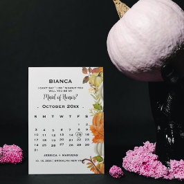 Höst pumpalöv kalender brudtärna förslag inbjudningar