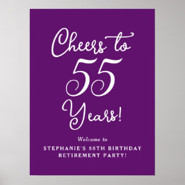 Höst Purpur Skål för 55 Års Pensionärsfest Poster
