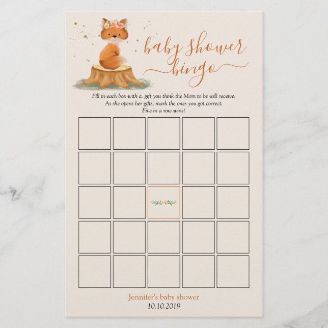 Höst Räf Bebis Bower Skörden Bingo Spel (Framsida)