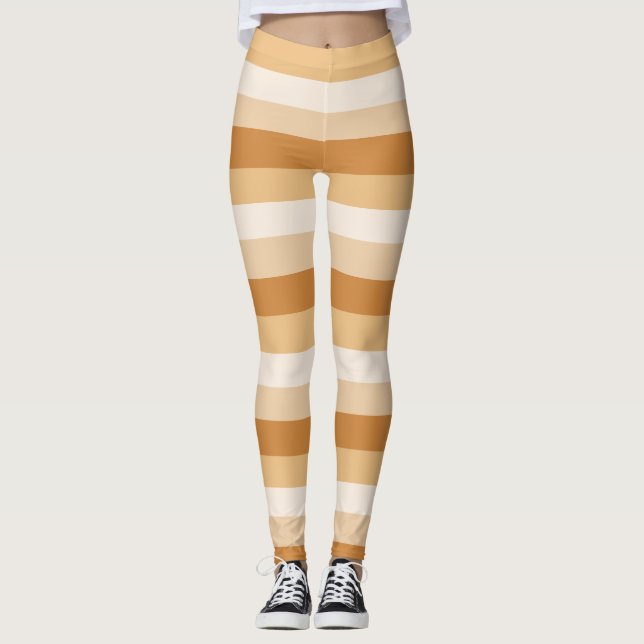 Höst-randiga Leggings (Framsida)