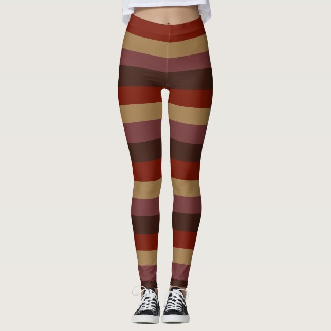 Höst-randiga Leggings (Framsida)