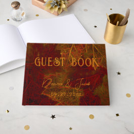 Höst Röd Guld Rustik Elegant Lönnlöv Gästböcker