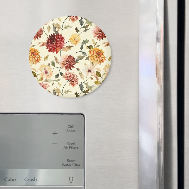 Höst Röda Gula Rosa Blommor Magnet (In Situ (Fridge))