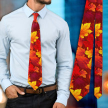 Höst Rött Löv Tack till Guds Necktie