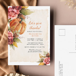 Höst Rustik Pumpa Thanksgiving Inbjudan