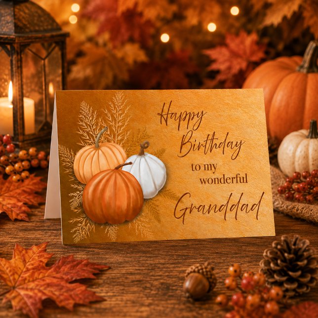 Höst Säsong Glad Födelsedag Underbar Farfar Kort (Fall Season Happy Birthday Wonderful Granddad Card)