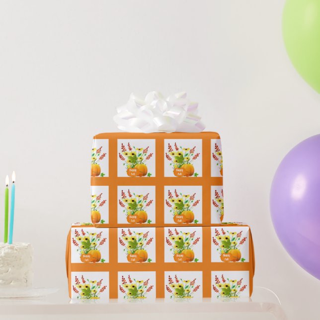 Höst Säsong Pumpa och Blommor Decoupage eller Presentpapper (Festgåvor)