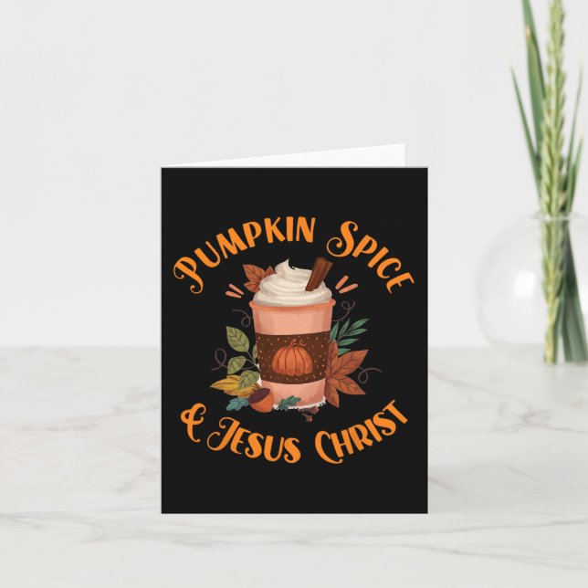 Höst Säsong Söt Pumpa Krydda Och Jesus Kristus Tac Kort (Framsida)
