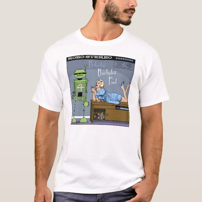 Höst sjön "ROBOTIC UNGKARL VADDERAR" T-tröja Tee Shirt (Framsida)