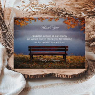Höst Sjösits Bench Uppskattning Tack Kort